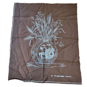 Sunset Designs Linen Fabric Embroidery Pattern Southwestern Vase Design